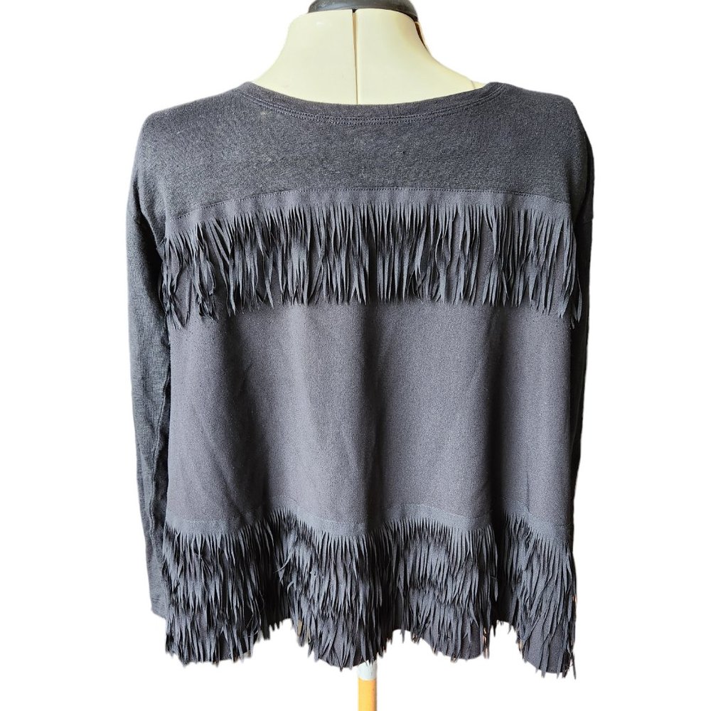 Pinko Black Fringe Top